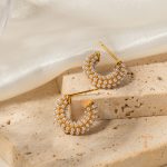 نمای مدل قفل و اتصالات گوشواره آبکاری طلای ۱۸ عیار وزن 15 گرم کد JDE2023651-P