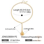 گردنبند پلاک‌دار طرح سکه از استیل ضدزنگ با آبکاری دو رنگ و طلای ۱۸ عیار برند J&D - تصویر 7