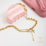 جزییات زنجیر و قفل گردنبند آبکاری طلای ۲۴ عیار