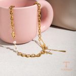 زاویه دیگر گردنبند استیل ضدزنگ آبکاری طلای ۲۴ عیار برند J&D