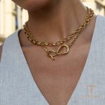 گردنبند استیل ضدزنگ آبکاری طلای ۲۴ عیار برند J&D
