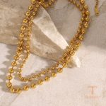زاویه دیگر گردنبند استیل ضدزنگ آبکاری طلای ۱۸ عیار برند J&D