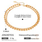 گردنبند چندلایه از استیل ضدزنگ با آبکاری طلای ۱۸ عیار برند J&D - تصویر 7