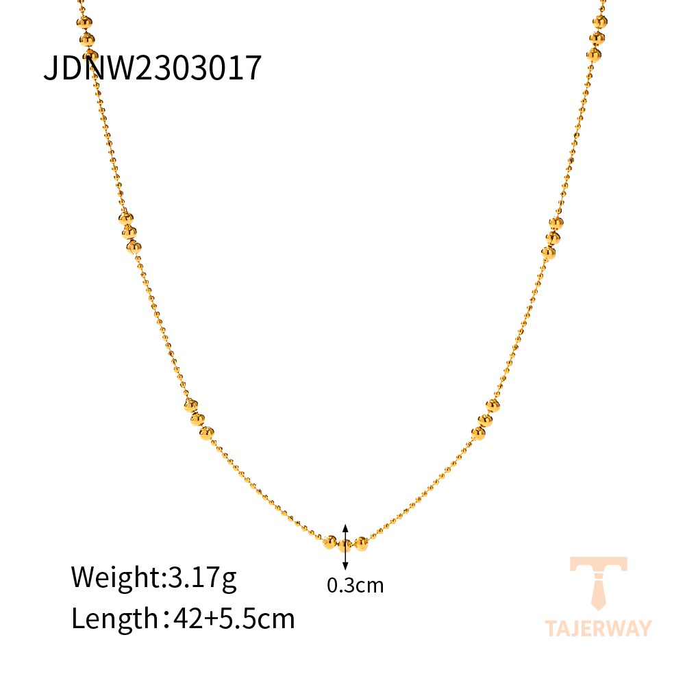 چوکر زنجیر مهرهای از استیل ضدزنگ با آبکاری طلای ۱۸ عیار برند J&D - تصویر 7