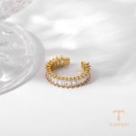 جزییات رکاب و طراحی انگشتر آبکاری طلای ۱۸ عیار کد JDR201628