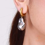 تصویر محصول گوشواره آبکاری دو رنگ برند J&D کد JDE0112012