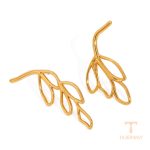 گوشواره استیل ضدزنگ آبکاری طلای ۱۸ عیار برند J&D کد JDE0212035