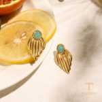 نمای مدل قفل و اتصالات گوشواره آبکاری طلای ۱۸ عیار کد JDE0302009