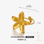 زاویه دیگر انگشتر استیل ضدزنگ آبکاری طلای ۱۸ عیار PVD برند J&D کد R1213