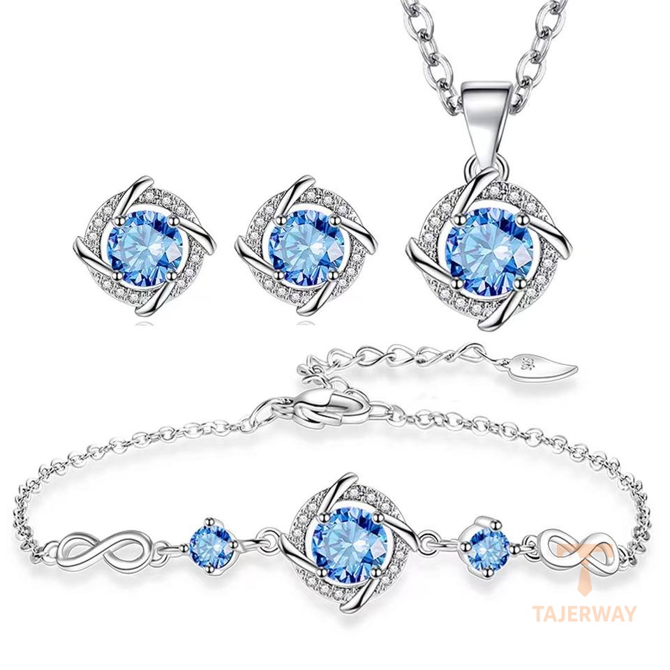 گوشواره مس ضد حساسیت آبکاری طلای سفید (رادیوم) نگین اتمی برند مایا استون کد MAYA-1600903125911