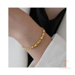 جزییات زنجیر و قفل دستبند آبکاری طلای ۱۸ عیار کد B172