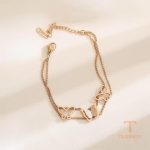 زاویه دیگر دستبند استیل ضدزنگ آبکاری طلای ۱۸ عیار برند مایا استون کد B193