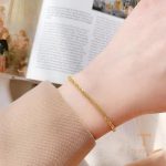جزییات زنجیر و قفل دستبند زنجیری آبکاری طلای ۱۸ عیار کد B42