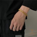 جزییات زنجیر و قفل دستبند آبکاری طلای ۱۸ عیار کد B65