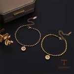 نمای بیشتر دستبند زنجیری و مهره‌ای نگین اتمی زنانه کد MAYA-1600588209089