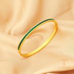 نمای نزدیک النگو آبکاری طلای ۱۸ عیار نگین اتمی برند مایا استون کد MAYA-1600926469448