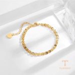 جزییات زنجیر و قفل دستبند زنجیری آبکاری طلای ۱۸ عیار کد MAYA-1600917151763