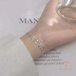 دستبند زنجیری استیل ضدزنگ آبکاری طلای ۱۸ عیار نگین‌دار برند مایا استون کد MAYA-1601191747827