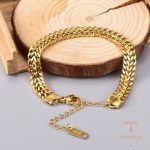 جزییات زنجیر و قفل دستبند زنجیری آبکاری طلای ۱۸ عیار کد MAYA-1600915691251