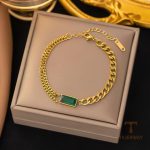 جزییات زنجیر و قفل دستبند آبکاری طلای ۱۸ عیار کد T12