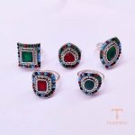 زاویه دیگر انگشتر فلز آلیاژی (Alloy) آبکاری طلای سفید (رادیوم) برند مایا استون کد MYCRT7853
