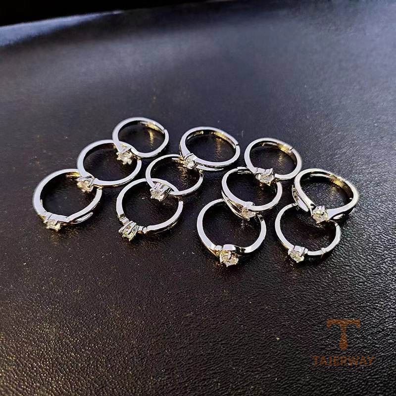 زاویه دیگر انگشتر فلز آلیاژی (Alloy) آبکاری طلای سفید (رادیوم) برند مایا استون کد JZ004