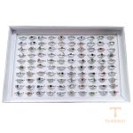 زاویه دیگر انگشتر فلز آلیاژی (Alloy) آبکاری طلای سفید (رادیوم) برند مایا استون کد JZ055