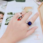 تصویر محصول انگشتر آبکاری طلای سفید (رادیوم) نگین اتمی برند مایا استون کد MYCRT78