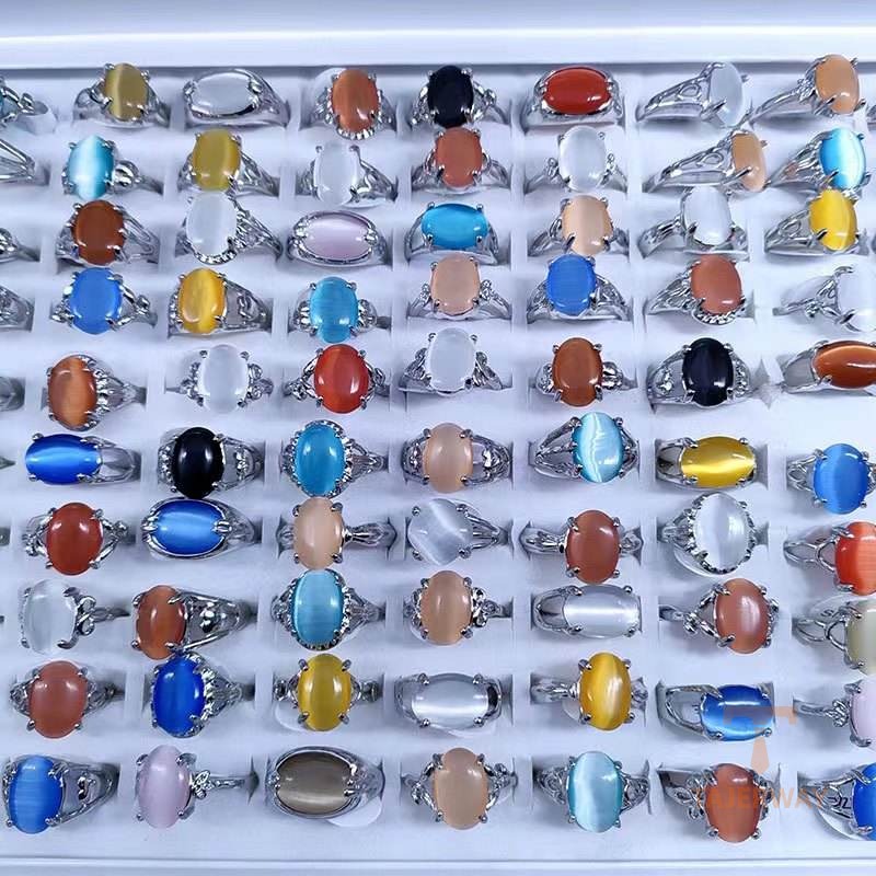 انگشتر فلز آلیاژی (Alloy) آبکاری طلای سفید (رادیوم) نگین‌دار برند مایا استون کد MYCRT7853