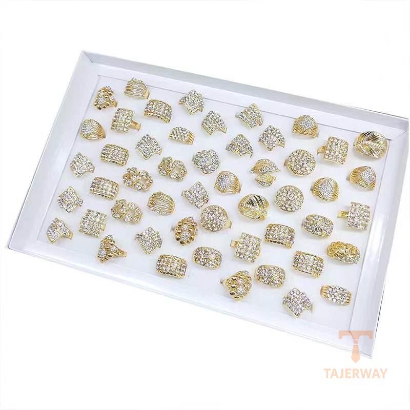 زاویه دیگر انگشتر فلز آلیاژی (Alloy) آبکاری طلای ۱۸ عیار برند مایا استون کد MYCRT7853
