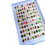 تصویر محصول انگشتر آبکاری طلای ۱۸ عیار نگین اتمی برند مایا استون کد MYCRT7853