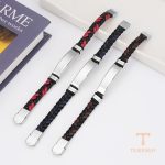 نمای نزدیک النگو آبکاری طلای سفید (رادیوم) نگین‌دار برند مایا استون کد MAYA-1601841692870