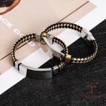 نمای نزدیک دستبند آبکاری طلای ۱۸ عیار نگین‌دار برند مایا استون کد MAYA-1601841731843