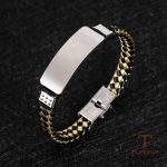 زاویه دیگر دستبند استیل ضدزنگ آبکاری طلای ۱۸ عیار برند مایا استون کد MAYA-1601841731843