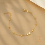 نمای نزدیک دستبند زنجیری آبکاری طلای ۱۸ عیار نگین اتمی برند مایا استون کد MAYA-1601393468863