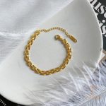جزییات زنجیر و قفل دستبند آبکاری طلای ۱۸ عیار طول 16 + 5 سانتی‌متر کد MY072244