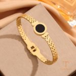 النگو استیل ضدزنگ آبکاری طلای ۱۸ عیار نگین‌دار برند مایا استون کد MY1146