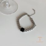 دستبند استیل ضدزنگ و استیل تیتانیومی با آبکاری طلای ۱۸ عیار و رادیوم برند مایا استون - تصویر 25