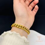 زاویه دیگر دستبند استیل ضدزنگ آبکاری طلای ۱۸ عیار برند مایا استون کد N234