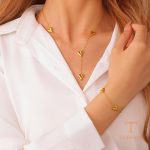 جزییات زنجیر و قفل دستبند آبکاری طلای ۱۸ عیار کد N246