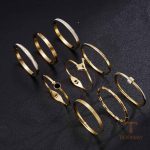 جزییات زنجیر و قفل دستبند آبکاری طلای ۱۸ عیار طول 60 میلی‌متر کد T13