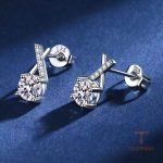 نمای مدل قفل و اتصالات گوشواره آبکاری طلای سفید (رادیوم) کد MAYA-1601089405223