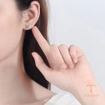 زاویه دیگر گوشواره مس ضد حساسیت آبکاری طلای ۱۸ عیار برند مایا استون کد MAYA-1601089308462