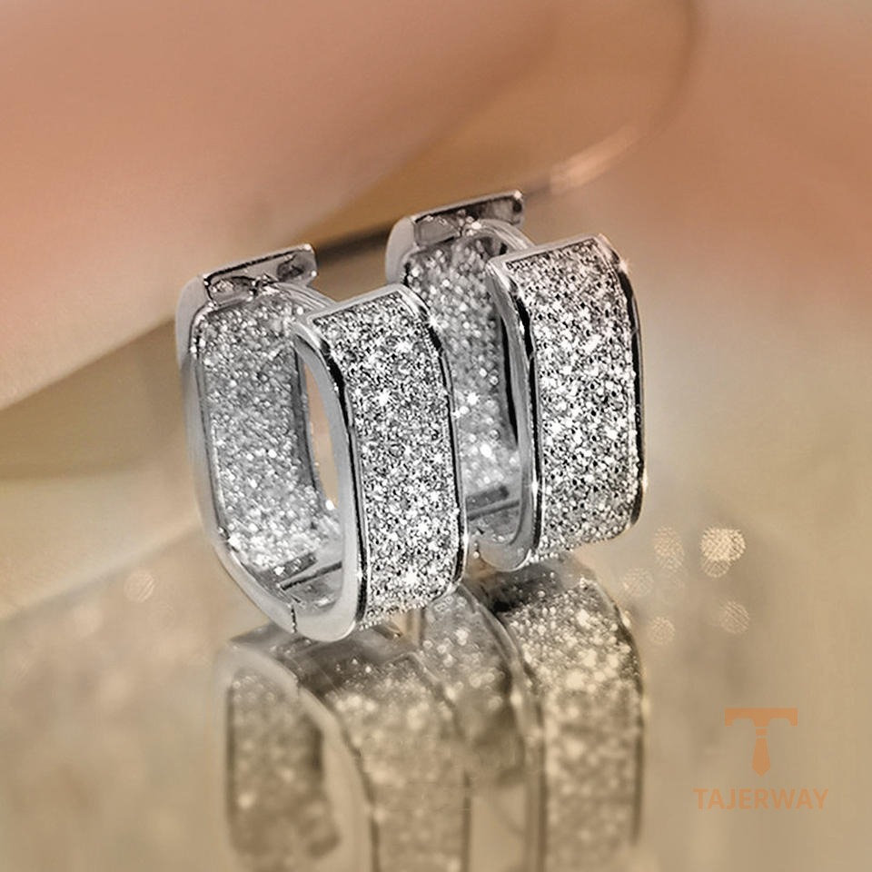 زاویه دیگر گوشواره میخی مس ضد حساسیت آبکاری طلای ۱۸ عیار برند مایا استون کد MY0011