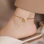 جزییات زنجیر و قفل پابند آبکاری طلای ۱۸ عیار PVD کد MYJL0013