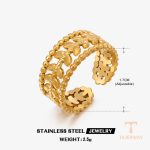 جزییات رکاب و طراحی انگشتر آبکاری طلای ۱۸ عیار کد R1177