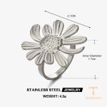 تصویر محصول انگشتر طرح گل آبکاری طلای ۱۸ عیار نگین‌دار برند مایا استون کد R1186