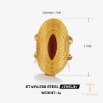 جزییات رکاب و طراحی انگشتر آبکاری طلای ۱۸ عیار کد R1208