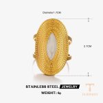 تصویر محصول انگشتر هندسی آبکاری طلای ۱۸ عیار نگین‌دار برند مایا استون کد R1208