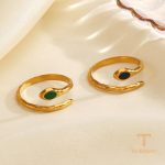 جزییات رکاب و طراحی انگشتر آبکاری طلای ۱۸ عیار کد R1218